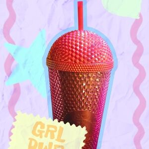 Starbucks Pink Textured Tumbler with Straw